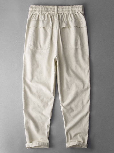 Fabricio® | Straight Leg Linen Cotton Blend Pants