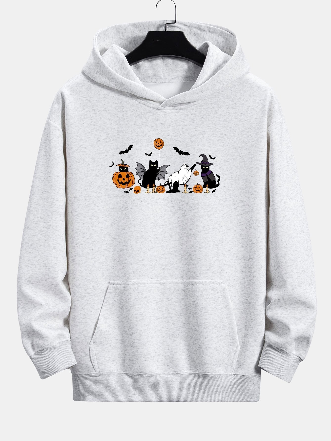 Mohamed | Halloween Pumpkin Black Cat Print Relax Fit Hoodie