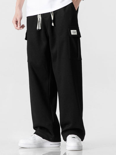 Erasto® | Relax Fit Straight Leg Jersey Cargo Pants