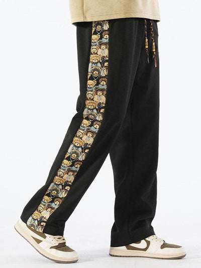 Adalberto® | Bear Print Patchwork Straight Leg Pants