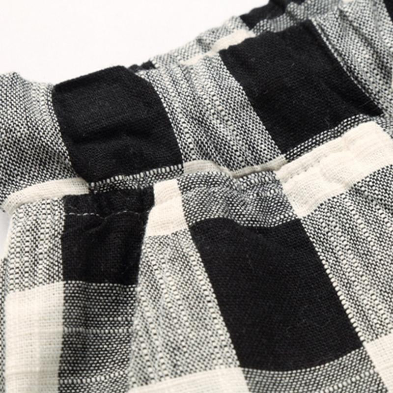 Men's Casal Cotn Linen Stripe Elastic Waist Straight Shorts