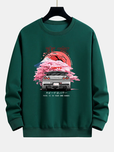 Kody® | Tokyo Sakura Car Print Relax Fit Sweatshirt