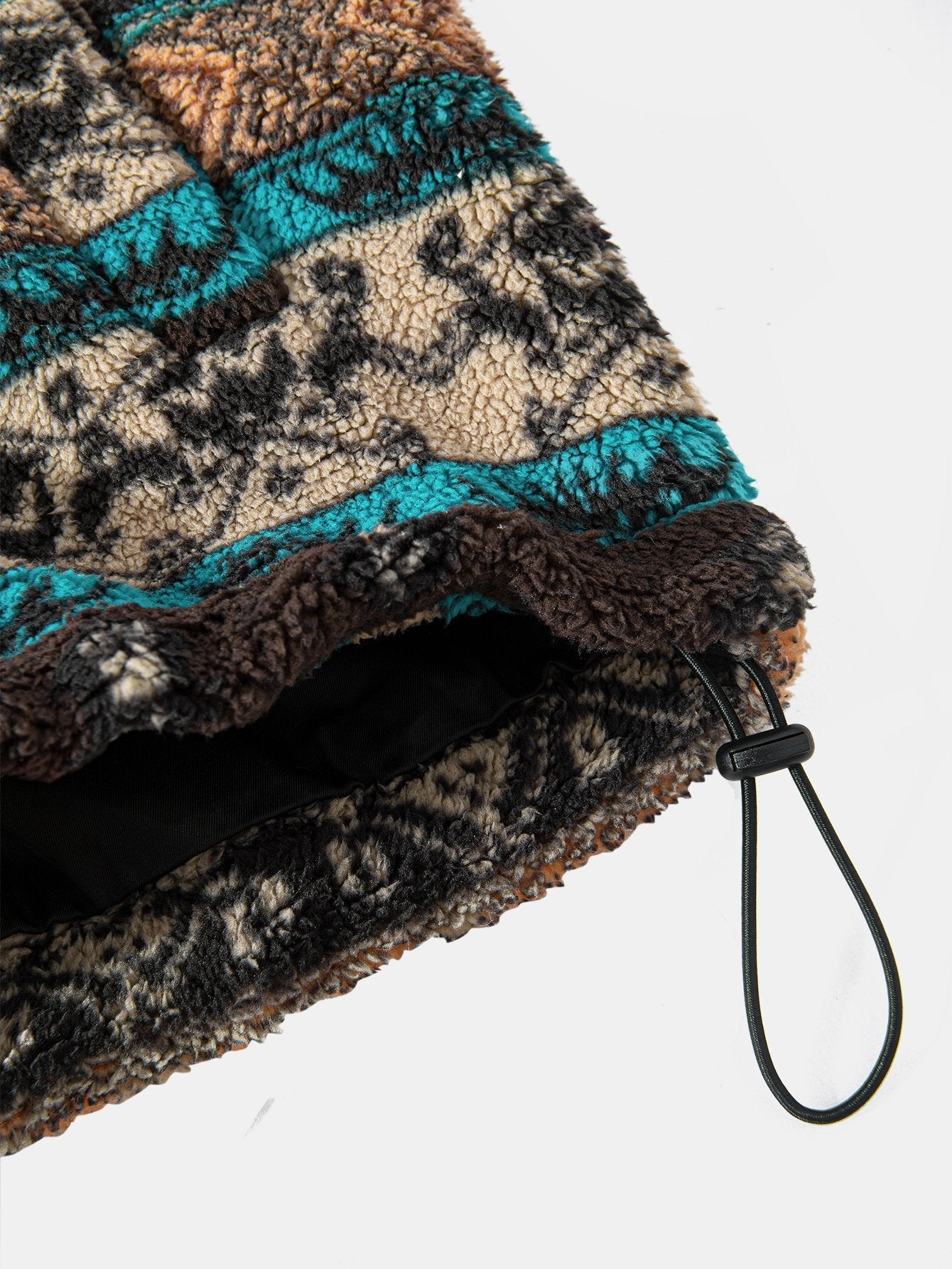 Wyatt | Teddy Fleece Ethnic Print Coat