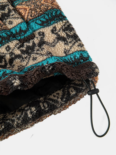 Wyatt | Teddy Fleece Ethnic Print Coat