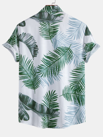Ashton® | Leaf Print Button Up Shirt