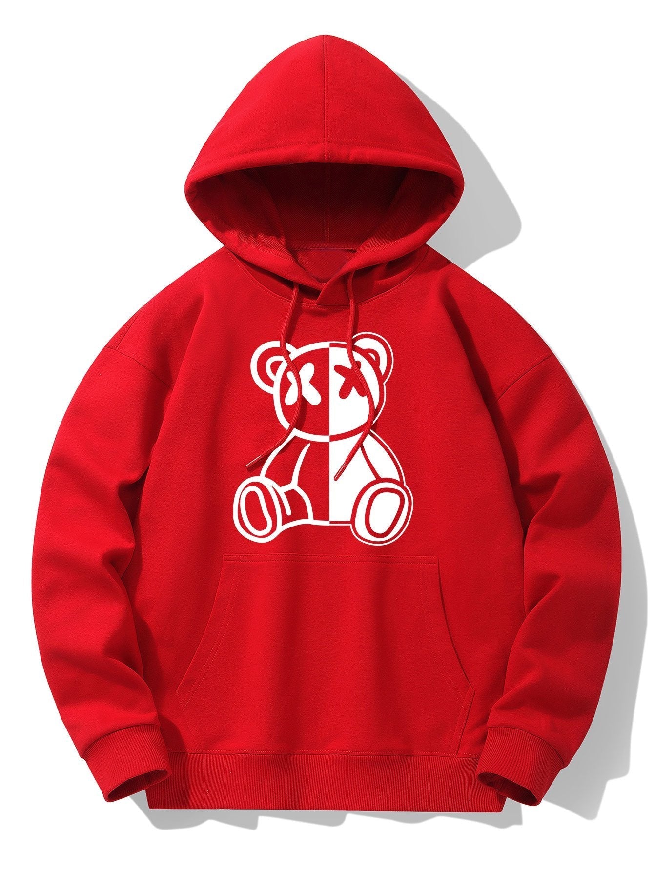 Vicente | Bear Print Drop Shoulder Relaxed Hoodie
