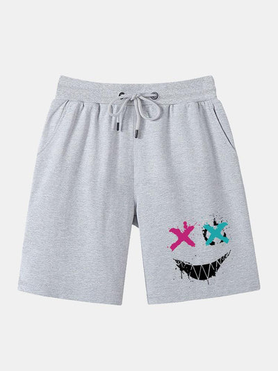 Evaristo® | Graffiti Smiley Face Print Man Mid Length Shorts
