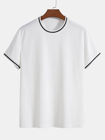 Severino® | Short Sleeve Stretch Corduroy Ringer T-Shirt & Corduroy Shorts