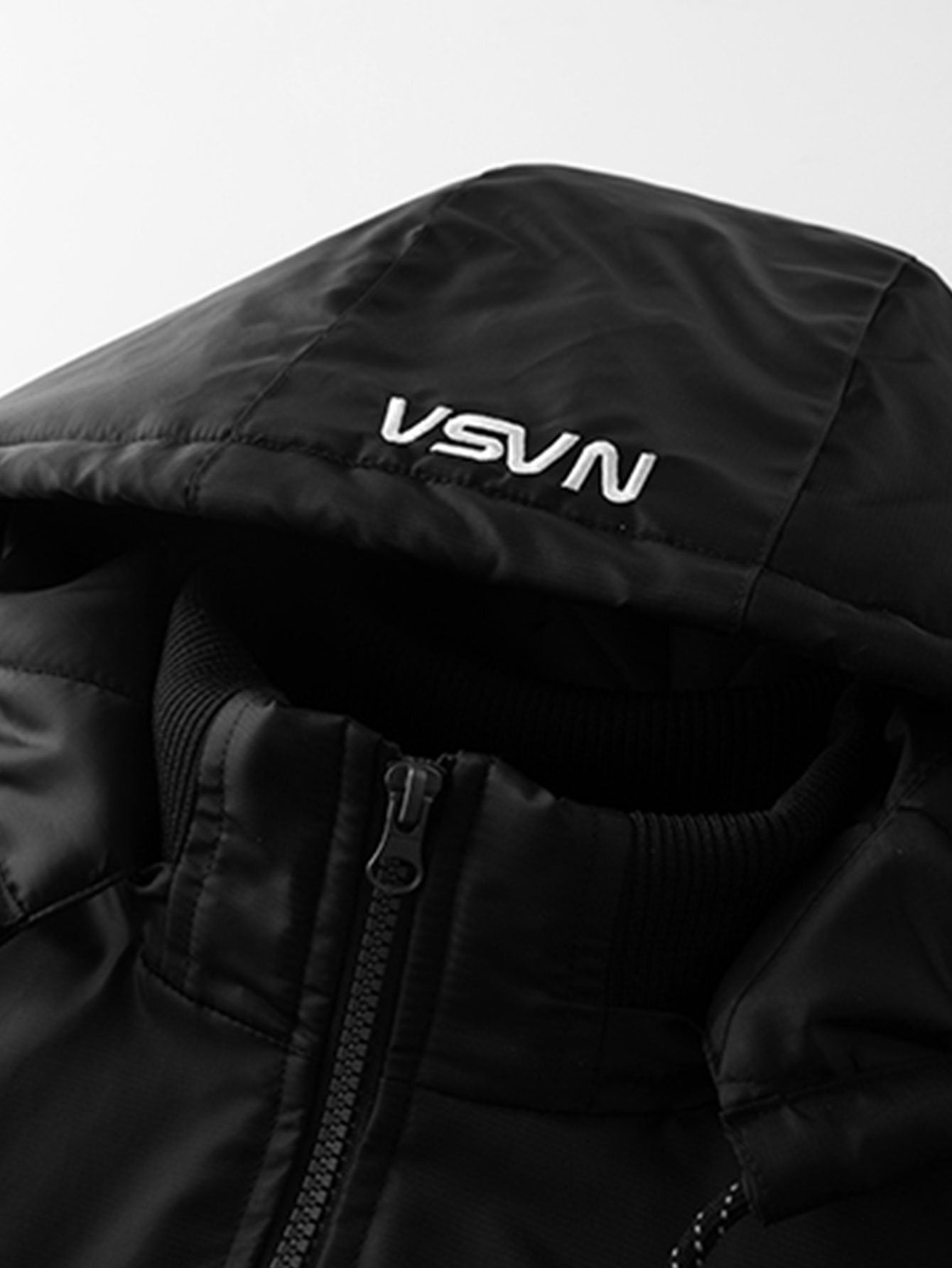 Jos�� | NASA Embroidery Quilted Lined Detachable Hooded Bomber Jacket