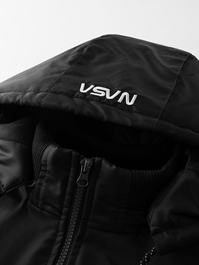 Jos�� | NASA Embroidery Quilted Lined Detachable Hooded Bomber Jacket