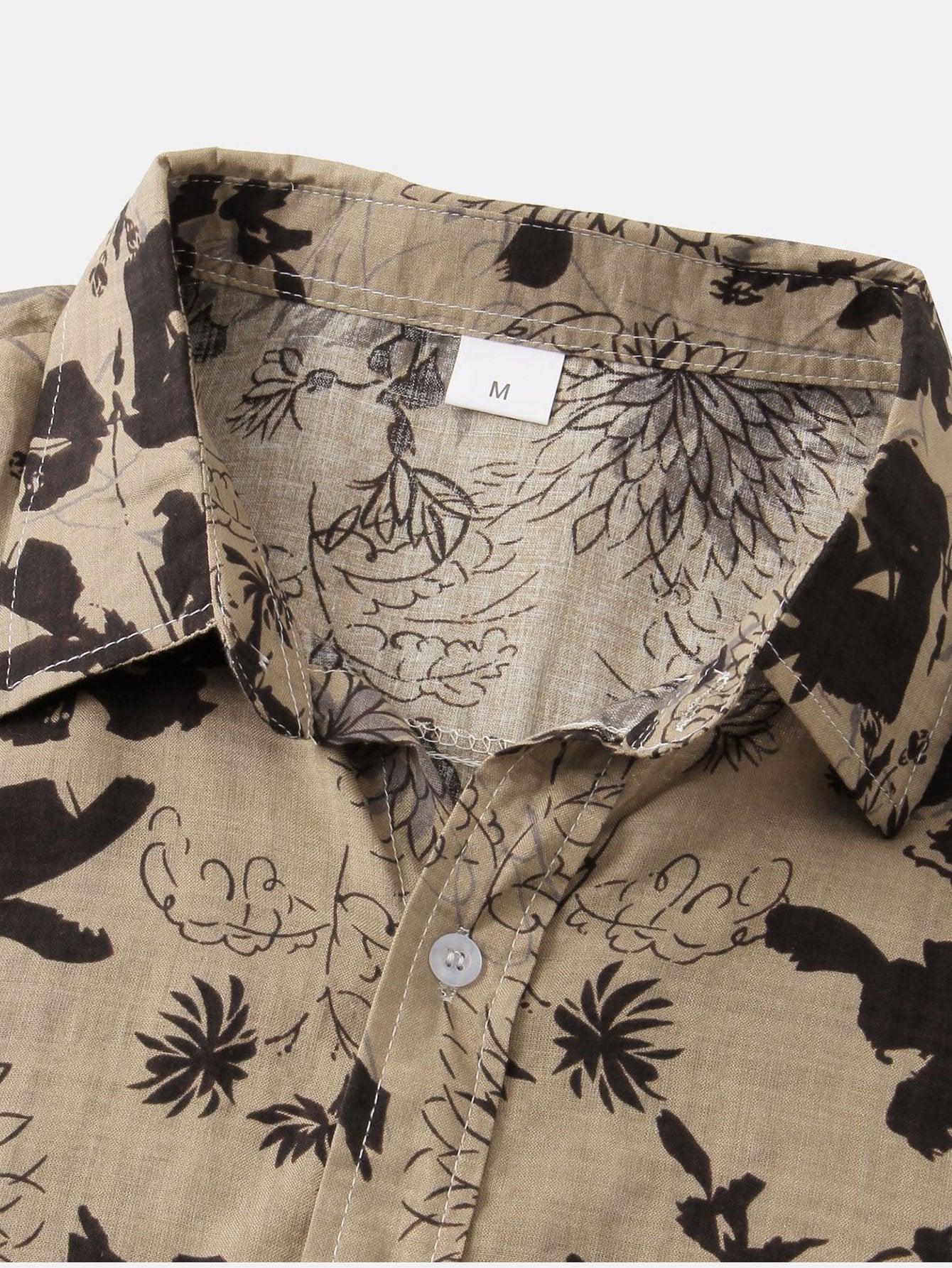 Alfonse® | Ink Floral Print Button Up Shirt