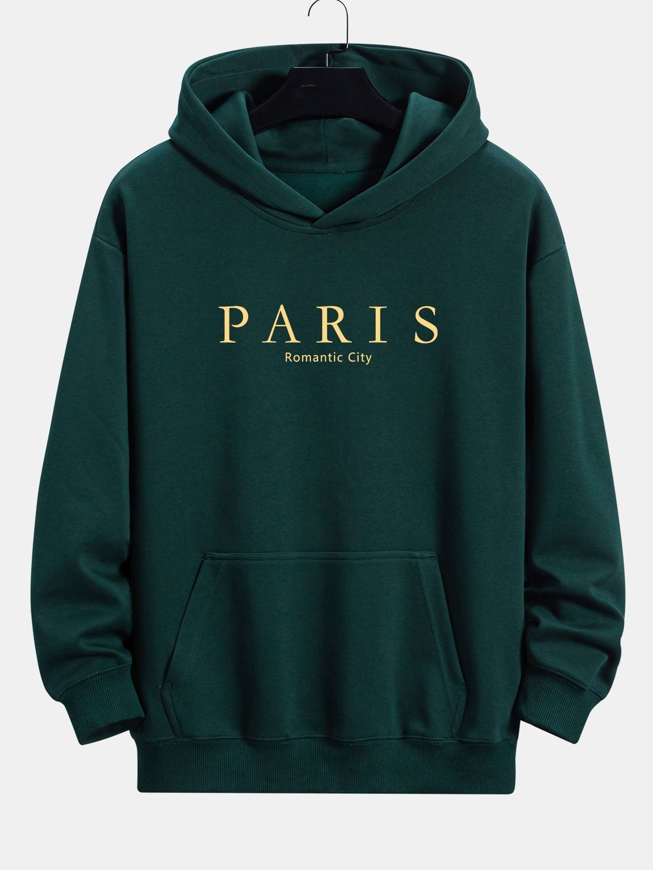 John | Paris Slogan Print Relax Fit Hoodie