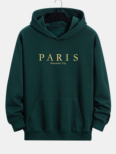 John | Paris Slogan Print Relax Fit Hoodie