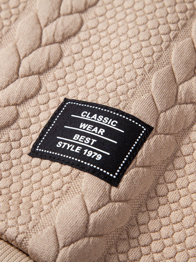 Bruce | Relax Fit Wheat Jacquard Hoodie