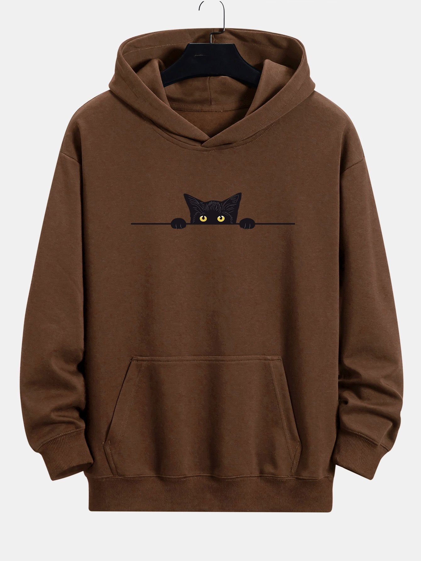 Balthazar | Black Cat Print Relax Fit Hoodie