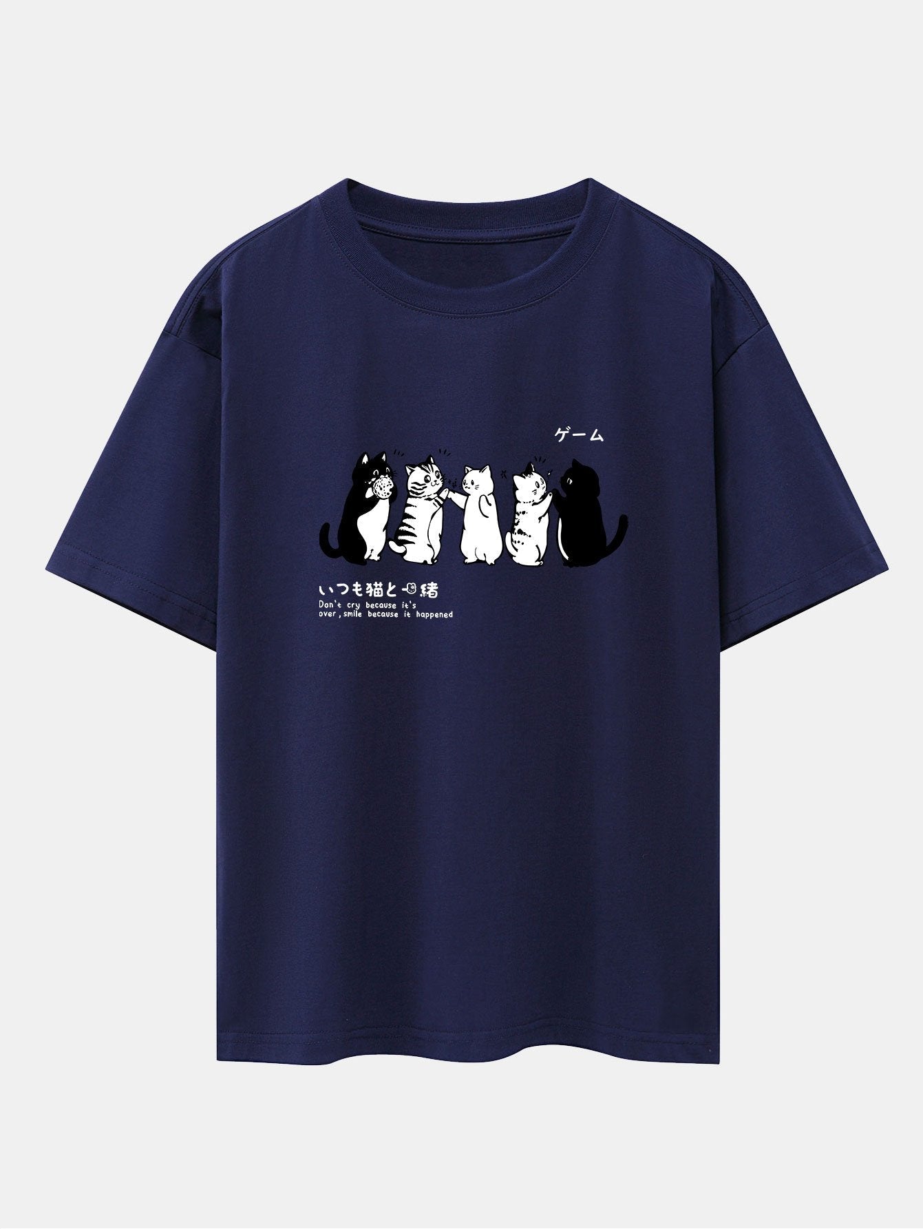 Ananías® | Friend Cat Print Drop Shoulder Oversize T-Shirt