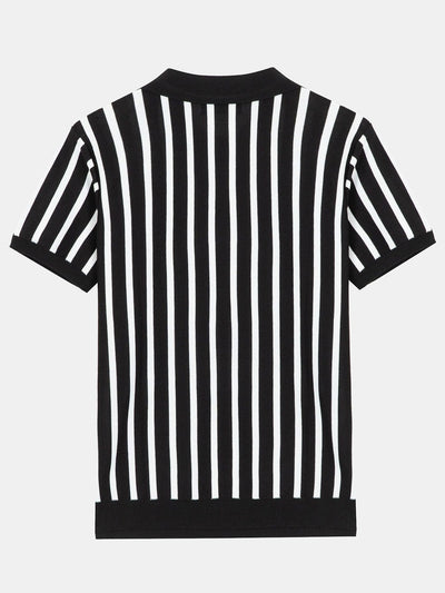 Stephen | Striped Short Sleeve Sweater Polo