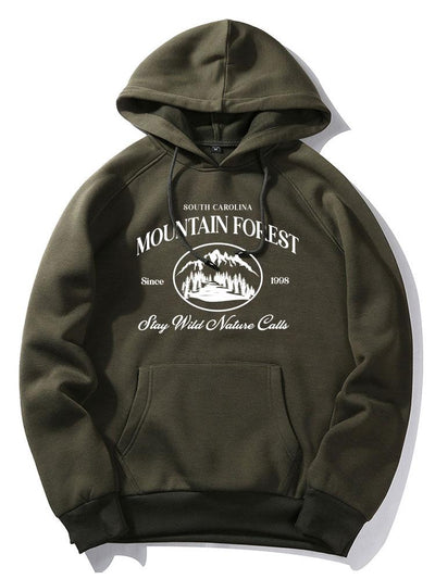 Niall | Mountain Slogan Print Hoodie