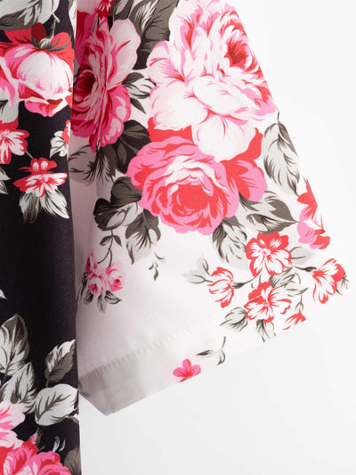 Warren® | Two Tone Rose Print Button Up Shirt