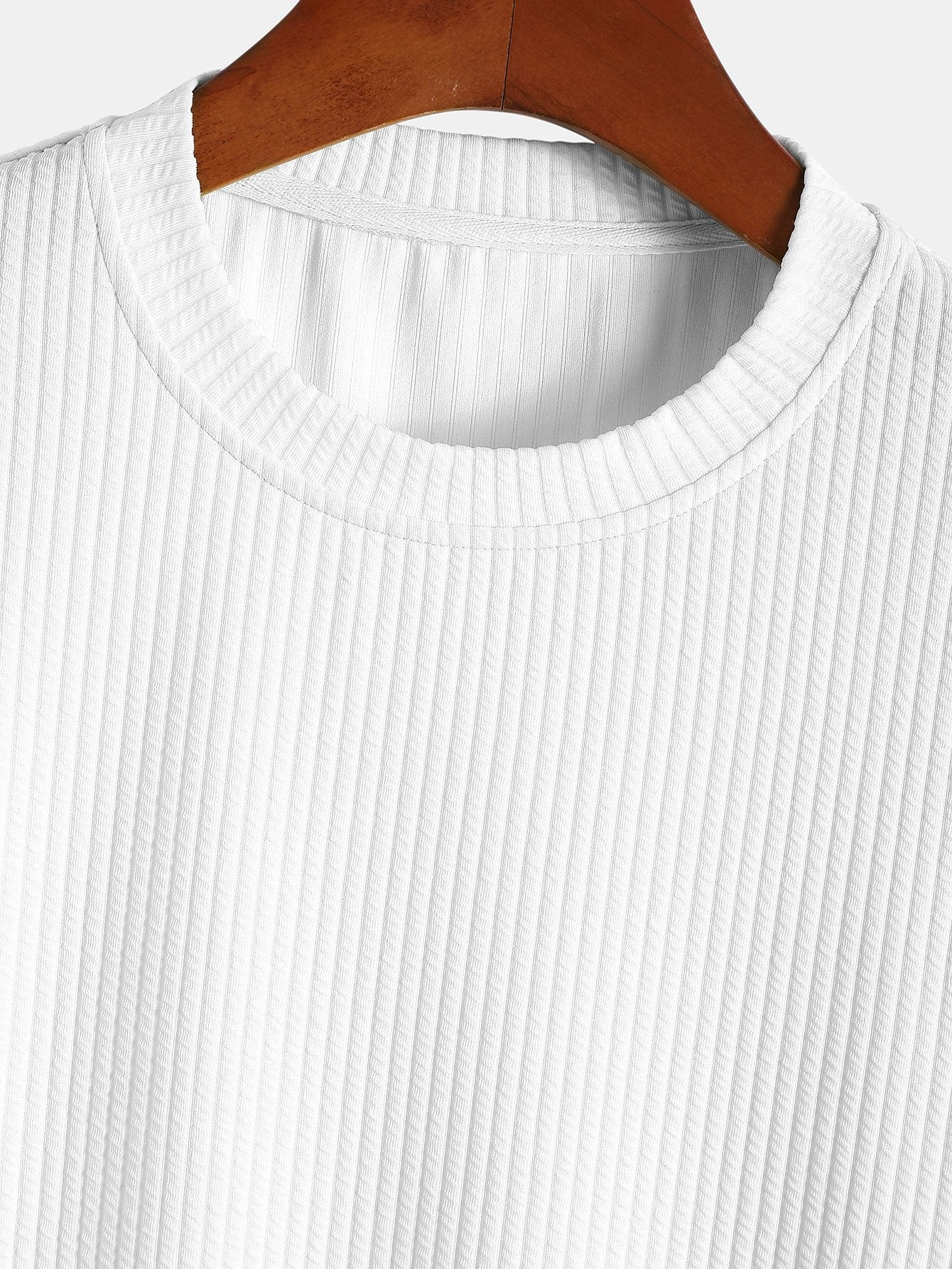 Adán® | Muscle Fit Ribbed Arc Hem T-Shirt
