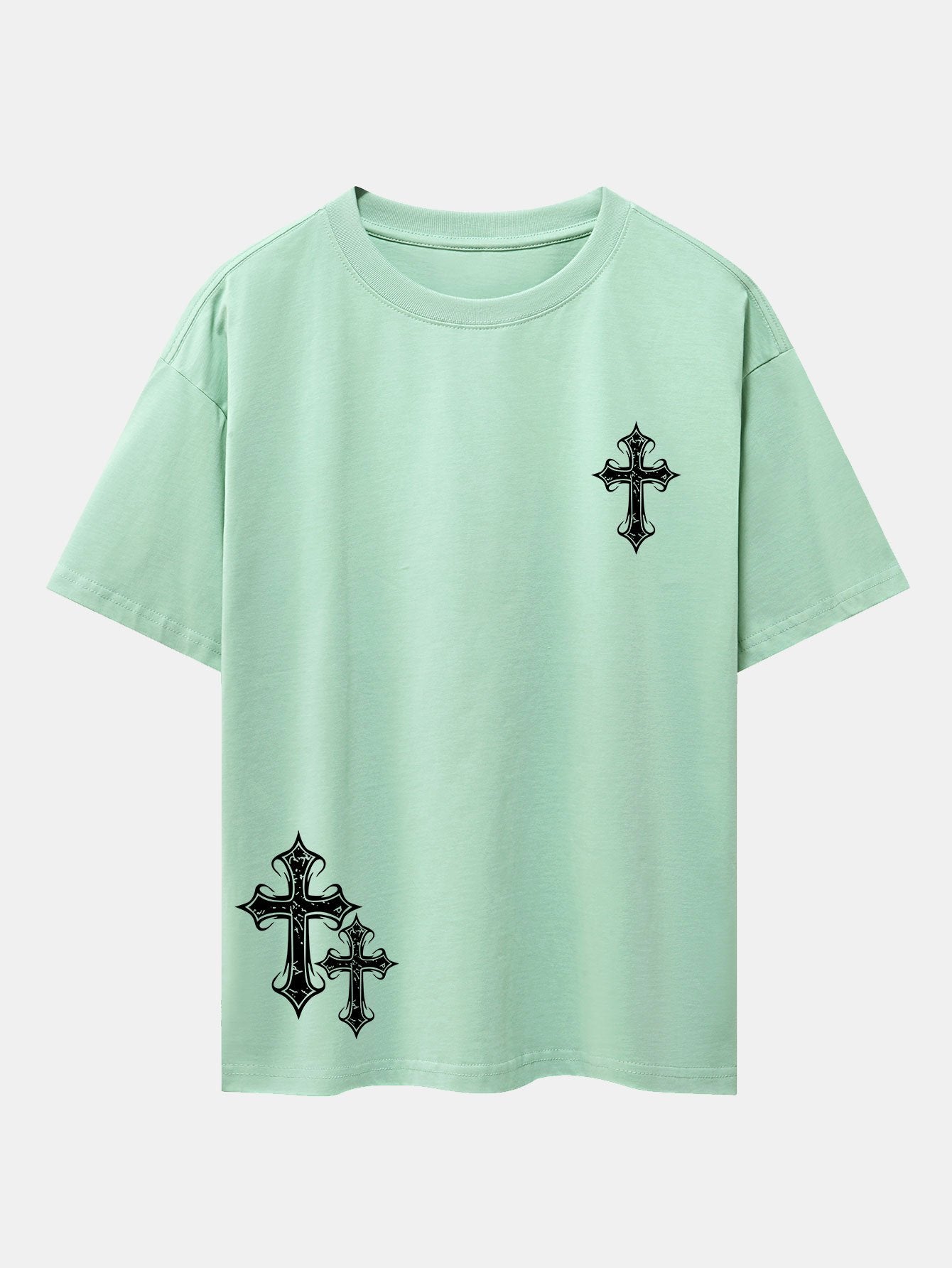 Aníbal® | Cross Print Drop Shoulder Oversize T-Shirt