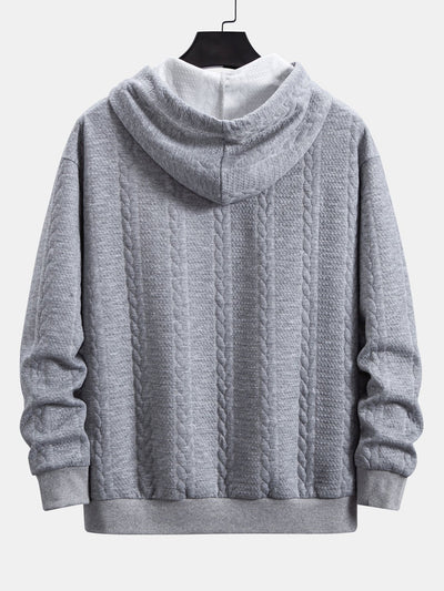 Bruce | Relax Fit Wheat Jacquard Hoodie