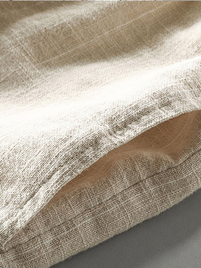 Job® | Linen Cotton Blend Drawstring Striped Shorts