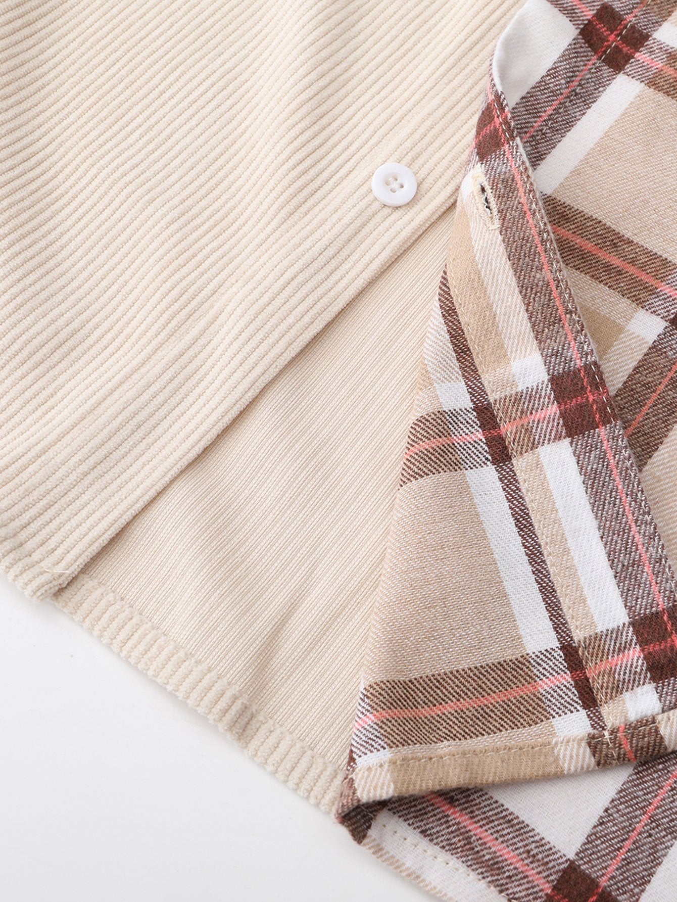 Altamirano® | Corduroy Plaid Panel Shirt