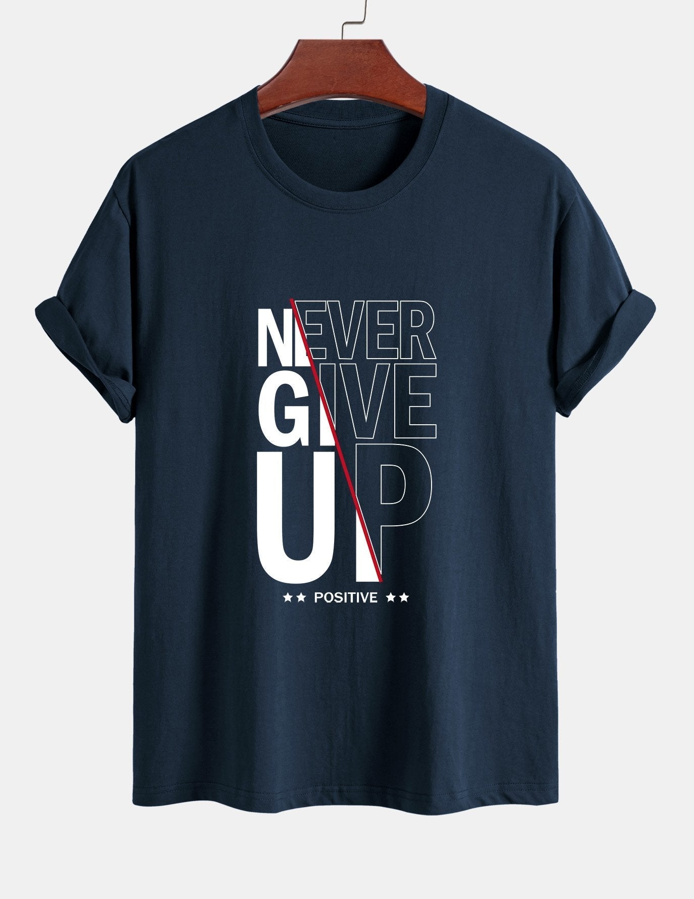 Trasímaco® | Never Give Up Print Cotton T-Shirt