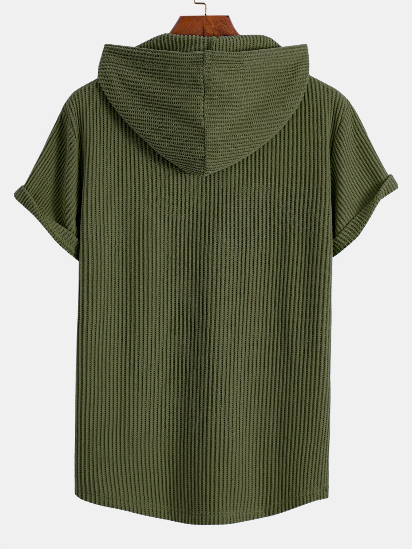 Serafín® | Knitted Waffle Arc Hem Hooded T-Shirt