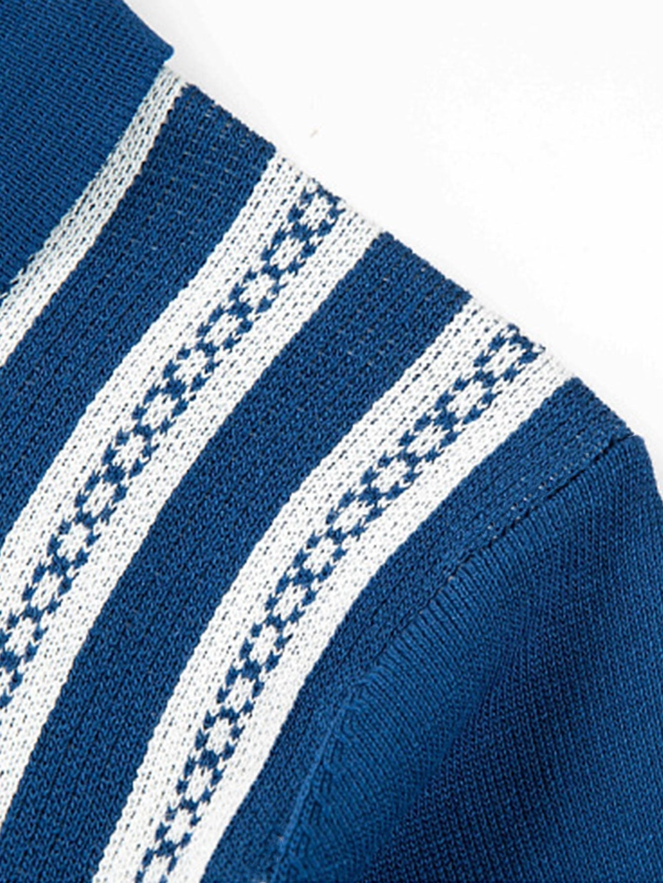 Finn | Striped Short Sleeve Sweater Polo