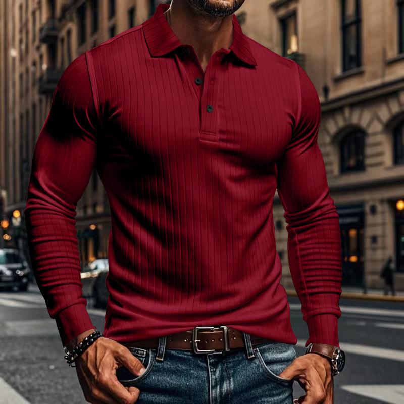 Men's Casal Elastic Long Sleeve POLO Shirt