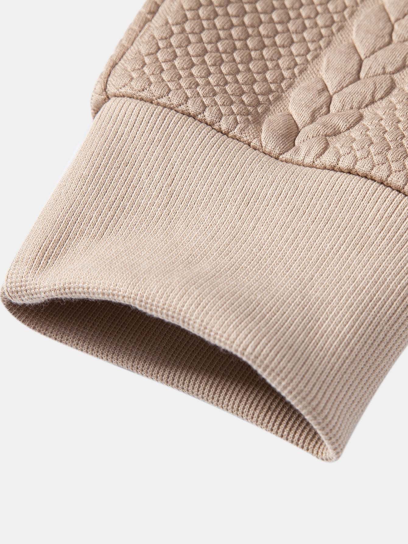 Bruce | Relax Fit Wheat Jacquard Hoodie