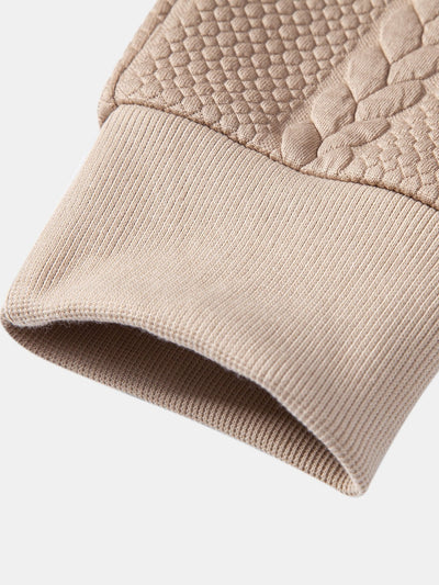 Bruce | Relax Fit Wheat Jacquard Hoodie