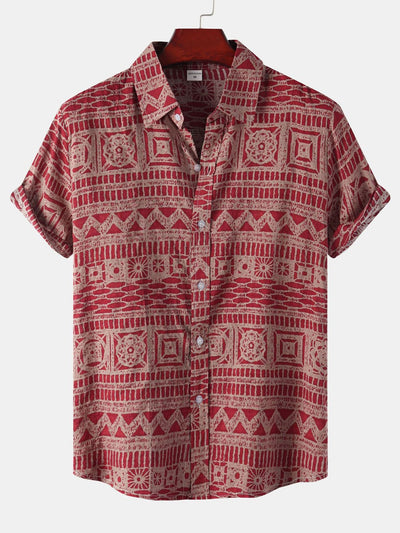 Kian® | Tribal Print Button Up Shirt