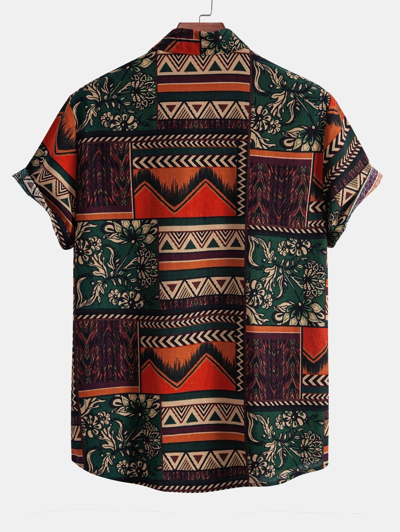 Alfy® | Floral Geometric Patchwork Print Cotton Shirt