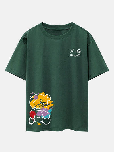 Thomas® | Graffiti Bear Print Drop Shoulder Oversize T-Shirt