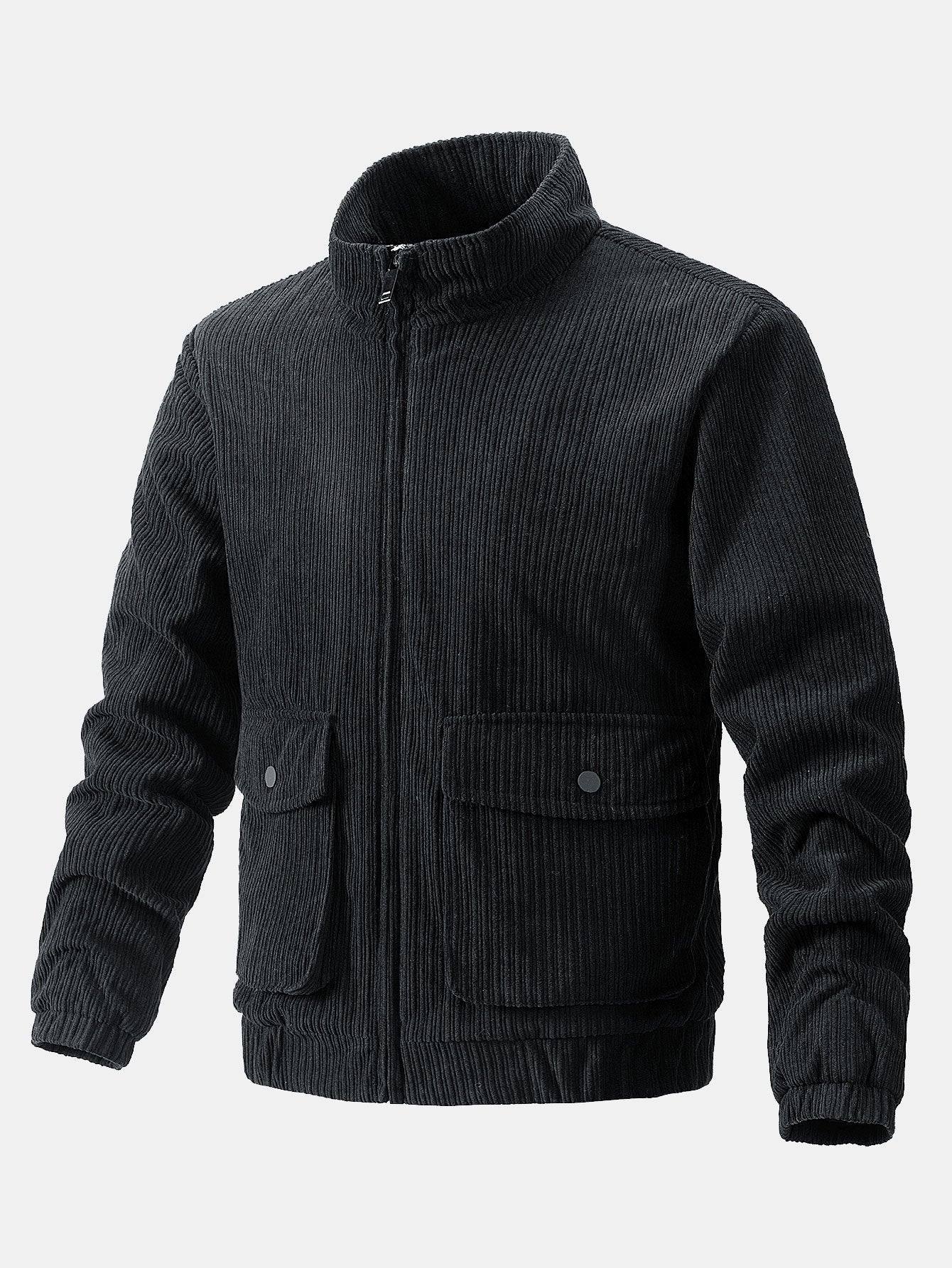 Ignacio | Funnel Neck Zipped Corduroy Jacket