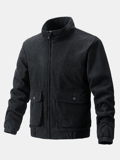 Ignacio | Funnel Neck Zipped Corduroy Jacket