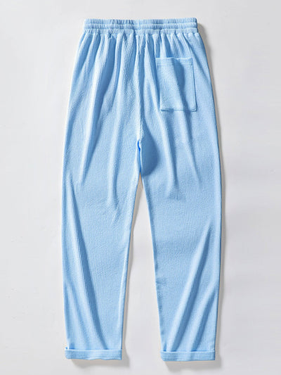 Francis® | Muscle Fit Ribbed Stand Collar Shirt & Straight Leg Ribbed Pants