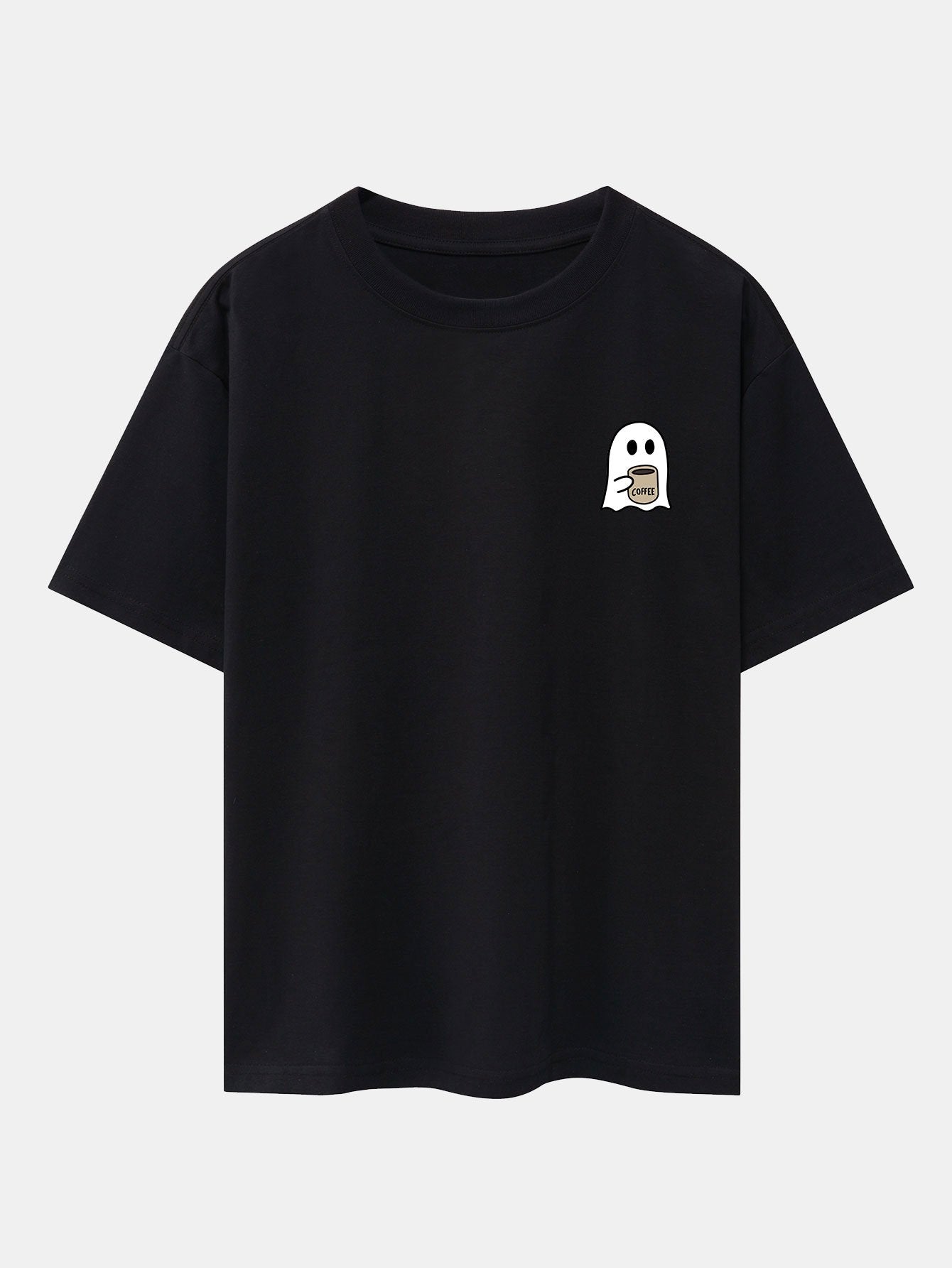 Aureliano® | Ghost Drinking Coffee Print Drop Shoulder Oversize T-Shirt