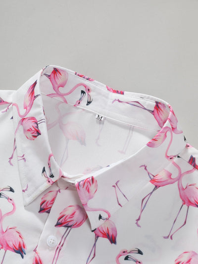 Aled® | Flamingo Print Button Up Shirt
