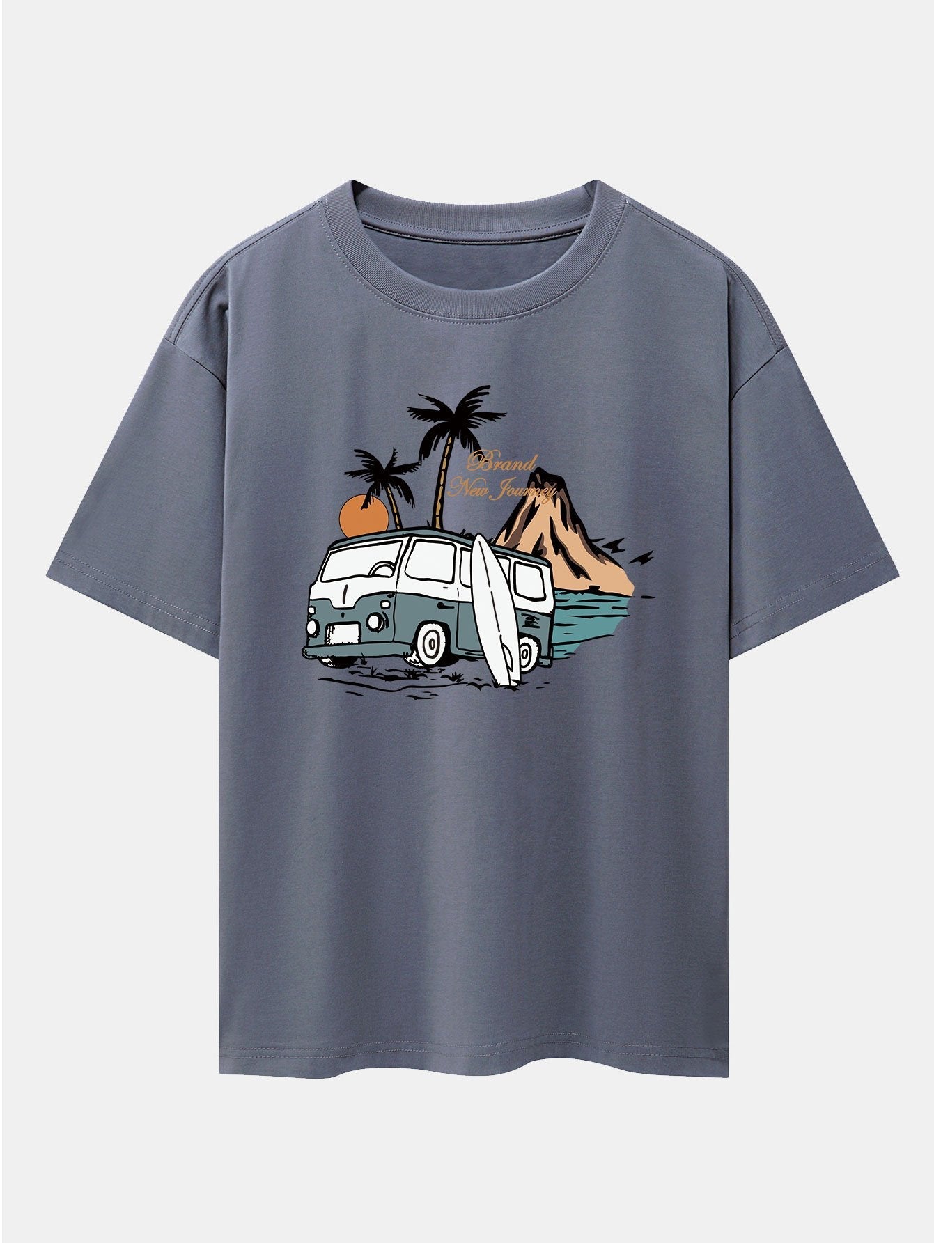 Emilio® | Car Island Print Drop Shoulder Oversize T-Shirt
