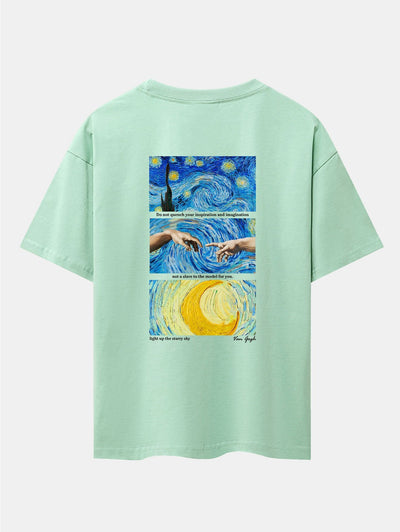 Isaac® | The Starry Night Back Print Drop Shoulder Oversize T-Shirt