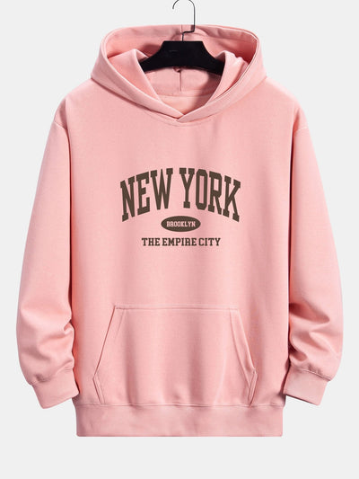 Arthur | New York Slogan Print Relax Fit Hoodie
