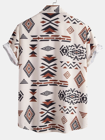 Maximiliano® | Aztec Geometric Print Shirt & Swim Shorts