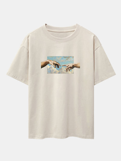 Agostino® | Create Adam Print Heavy Weight Oversize T-Shirt & Corduroy Shorts