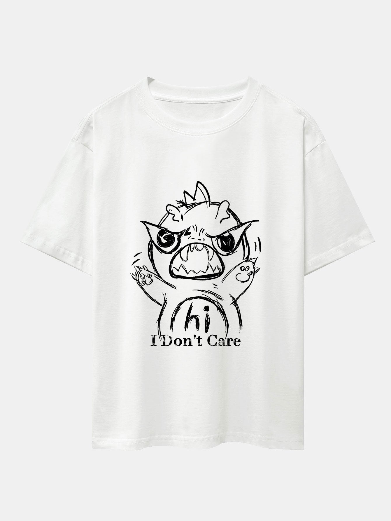 Isaac® | Cartoon Dinosaur Print Drop Shoulder Oversize T-Shirt