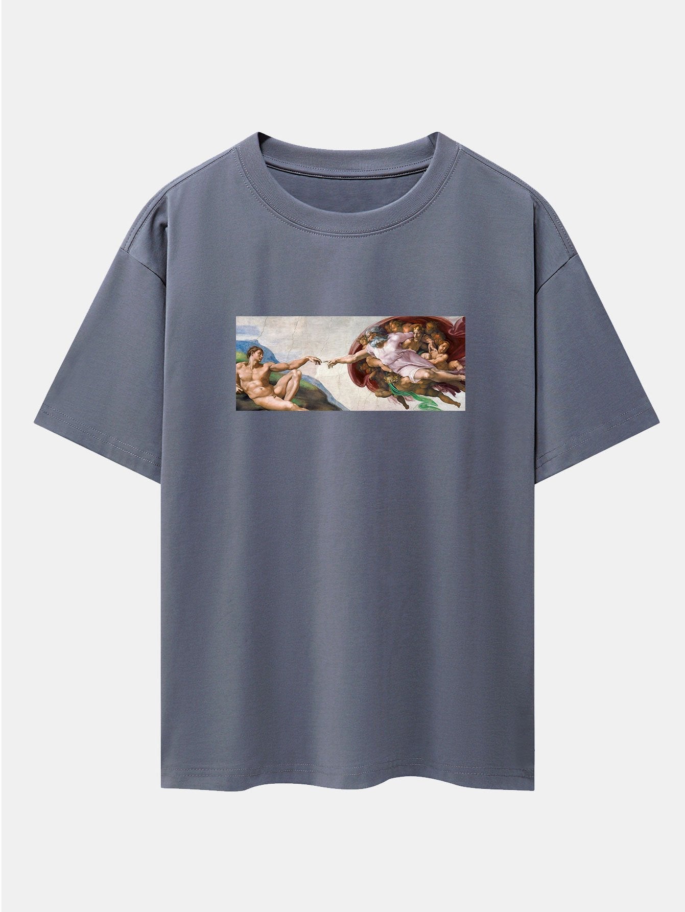 Jimmy® | The Creation Of Adam Print Drop Shoulder Oversize T-Shirt