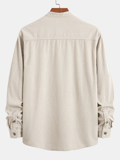 Adriano® | Corduroy Stand Collar Shirt